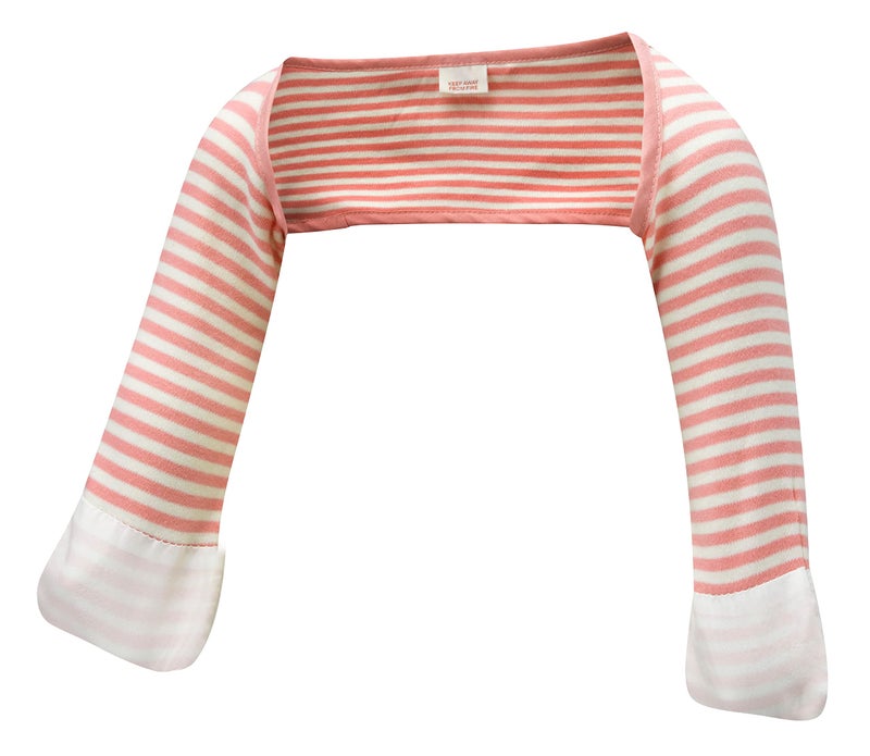 ScratchSleeves | Girls' Stay-On Scratch Mitts | Stripes | Pink and Cream | 12-18m - Image 3